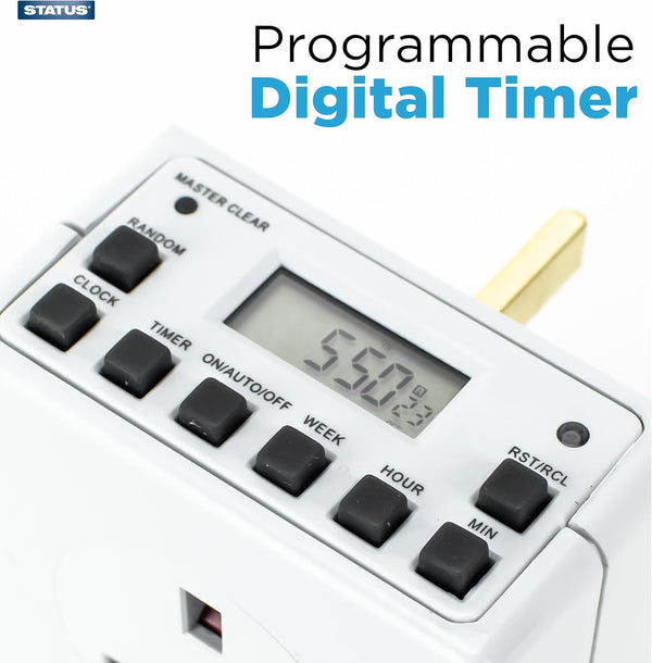 Digital 7-Day Programmable Timer Switch Weekly Lighting â White UK Plug