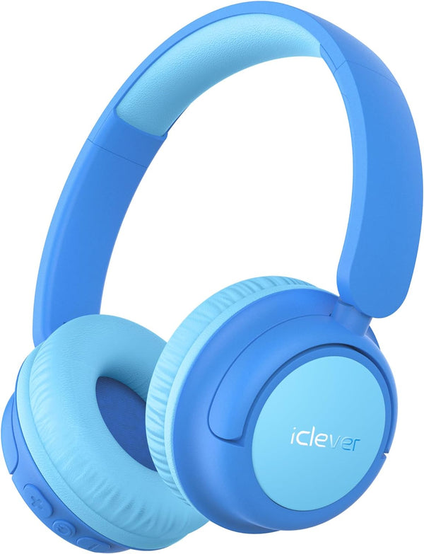 iClever BTH22 Kids Headphones Wireless, 60H Play Time, 74/85 dBA Safe Volume, Bluetooth 5.4, Over Ear Kids Bluetooth Toddler Headphones with Mic AUX Cord for iPad/Tablet/Trave/School