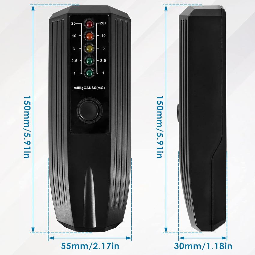 EMF Meter + battery High Accuracy Electromagnetic Field Radiation Detector Battery Powered Electric EMF Detector Ghost Hunting Paranormal Equipment Tester for Industrial and Construction