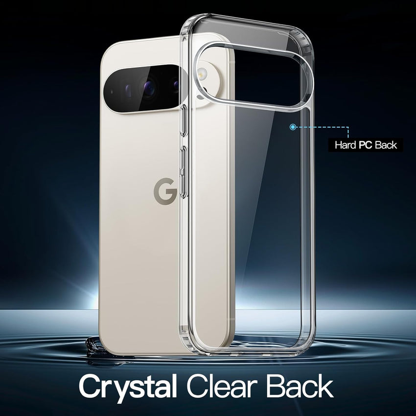JETech Case for Google Pixel 10/10 Pro 2025, Non-Yellowing Shockproof Bumper Protective Phone Cover, Anti-Scratch Hard PC Back (Clear)