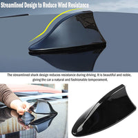 Heart Horse Universal Car Aerials Shark Fin Antenna Cover Car Trim AM/FM Signal Design Roof Antenna with Aerial Adhesive Base for Car SUV Truck Van (Black)