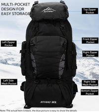Fesky Large Waterproof Rucksack Lightweight Adjustable for Camping Hiking Ã¢ÂÂ Black 90L