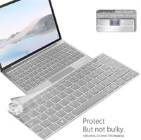 Digi-Tatoo Ultra Thin Keyboard Cover for Microsoft Surface Laptop Go/Laptop Go2 with Fingerprint Power Button (8GB RAM Memory ONLY) 12.4'', Premium High Transparency Keyboard Skin Protector