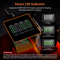 SmallRig 4-Channel Camera Battery Charger NP-FW50 PD45W Fast Charge LED Indicator â Black