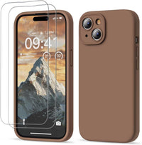 GOODVISH 3 IN 1 for iPhone 16 Pro Case 6.3 inch, Upgraded Camera Protection, 2X HD Screen Protector, Liquid Silicone Anti-Scratch Shockproof Gel Rubber Anti-Fingerprint Phone Case Cover, Stone Grey