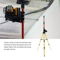 Ejoyous Telescoping Pole, 114 to 388cm Level Support Pole Stainless Steel Laser Level Telescoping Mounting Pole Multifunctional Telescoping Level Support Rod with Adjustable Base