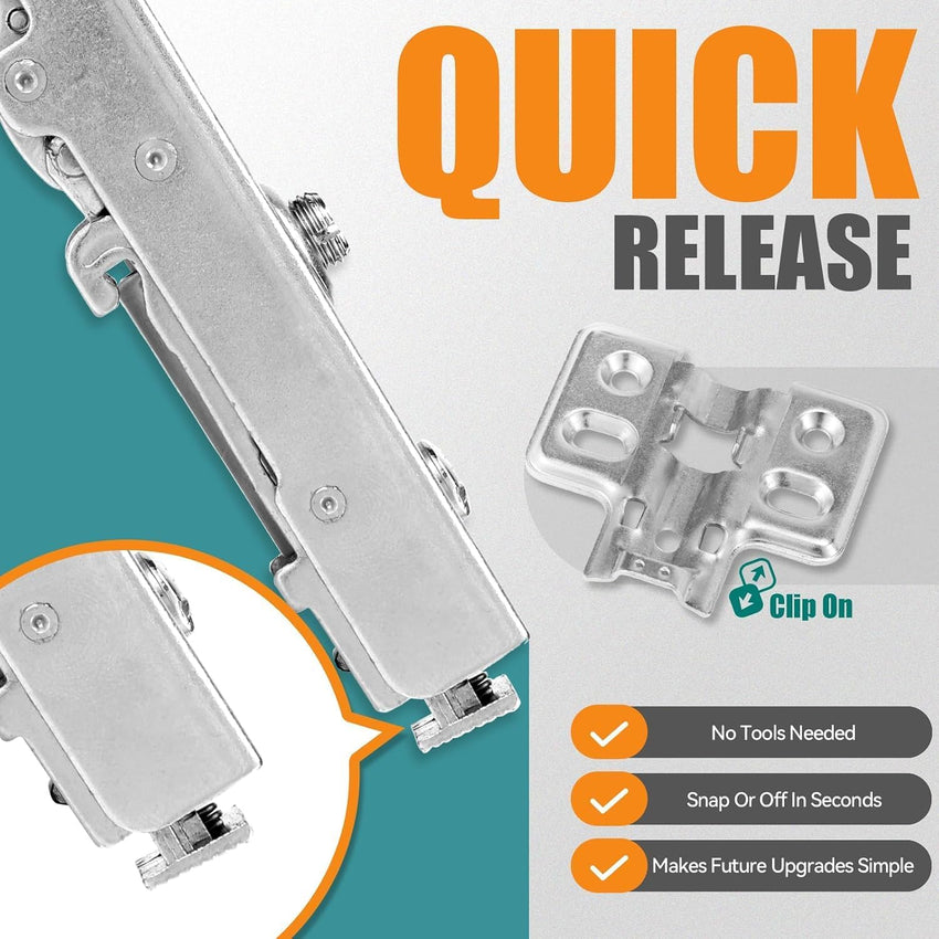 Soft Close Kitchen Cupboard Hinges 35mm 110 Degree 10pcs