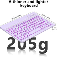Bluetooth Keyboard Rechargeable Wireless QWERTY Portable for iPad/iPhone â Light Purple