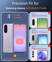 FNTCASE for Samsung Galaxy A36-5G Case: Military Grade Drop Protection Anti Yellowing Cell Phone Cover - Rugged Shockproof Protective Bumper Transparent Cases(Black)