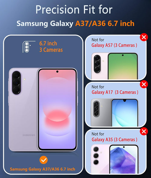 FNTCASE for Samsung Galaxy A36-5G Case: Military Grade Drop Protection Anti Yellowing Cell Phone Cover - Rugged Shockproof Protective Bumper Transparent Cases(Black)