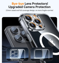 CANSHN Magnetic for iPhone 16 Pro Max Case Clear, Upgraded [Full Camera Protection] [Compatible with Magsafe] Non-Yellowing Protective Shockproof Bumper Phone Case 6.9 inch - Clear