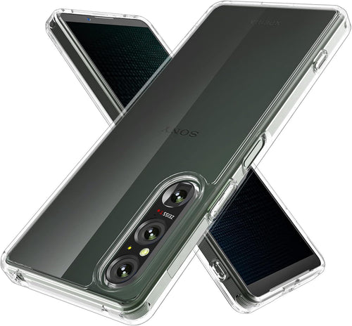 Foluu Case for Sony Xperia 1 V 2023, Hard PC Back & Soft TPU Bumper Protective Shockproof Scratch Resistant Case for Sony Xperia 1 V 2023 Clear
