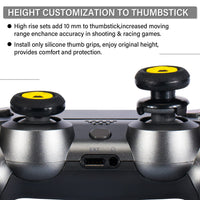FPS Thumbstick Extender & 3D Texture Rubber Silicone Grip Cover 2 Sets for PS5 Dualsenese & PS4 Controller (Radiation Black)