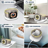 WHITE KTEBO Apple Watch Charger Cable with Dock, TYPE-C Portable Wireless Fast Charging Charger for iwatch Charger Compatible with Apple Watch Series 10/9/8/Ultra/7/SE/6/5/4/3/2