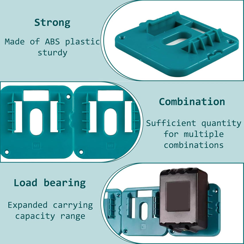 5 Pack Battery Holder for Makita 18V Batteries Wall Mount Dock Organizer for BL1860 BL1850 BL1840 BL1830 (Includes 10 Screws No Battery)