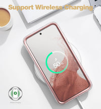 SURITCH Compatible with Samsung Galaxy S23 Plus Case [Built-in Screen Protector] Natural Marble Full Body Protection Cover Rugged Bumper Shockproof Case for Samsung Galaxy S23 Plus(Marble Rose)