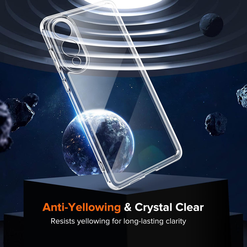 ivoler Clear Case for Samsung Galaxy S25 Edge with 2 Pieces Tempered Glass, [Anti-Yellow] [Military Protection] [Camera Protection] Transparent Protective Case Shockproof Anti-Scratch Cover