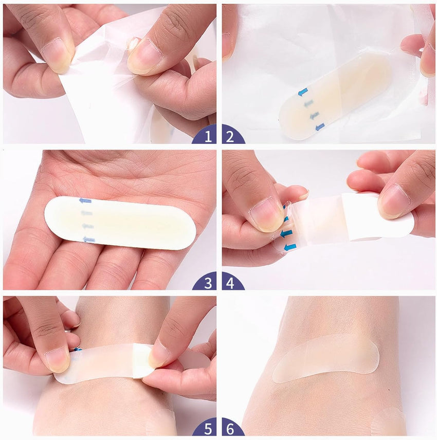 Hydrocolloid Blister Plaster Gel Dressing Invisible Heel Toe Pad 24Pcs