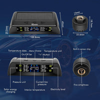 KAOLALI TPMS Tire Pressure Monitoring System with Solar & USB Charger â 4 Sensors