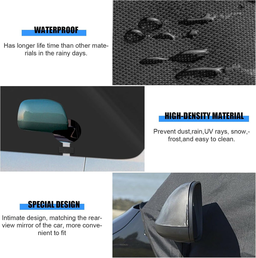 Front Windscreen Wrap Cover Compatible with Ford Transit Connect 2012-2021 Luxury Upgrade Silver Front Screen Window Sunshades 100% Black Out, Block UV, Weatherproof Foldable Car Windshield Cover