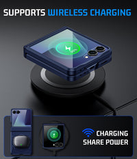 Samsung Galaxy Z Flip7 Rugged FullâBody Case NonâSlip Hinge Protection Fast Wireless Charging â Blue