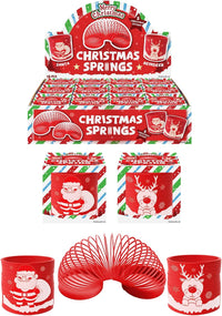 Christmas Magic Spring Toys Pack 12 6.5cm Assorted Santa & Reindeer â Red