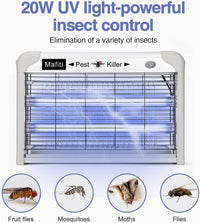 Mafiti Fly Killer,Electric Insect Killer Indoor Mosquito Zapper Attracting Flies with UV Light 20W for Kitchen,Home,Indoor Garden Yard Commercial or Domestic Usage