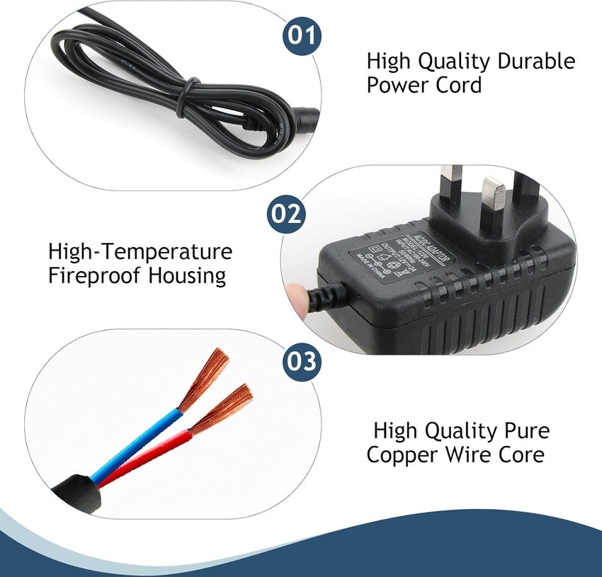 Universal AC/DC Power Supply Adapter 12V 2A UK Converter Adaptor 100-240V 50/60HZ Plug 5.5mm x 2.1mm for Led Strips Lights Audio/Video LCD Wireless Router Security Camera Monitor ADSL Cats WIFI IP