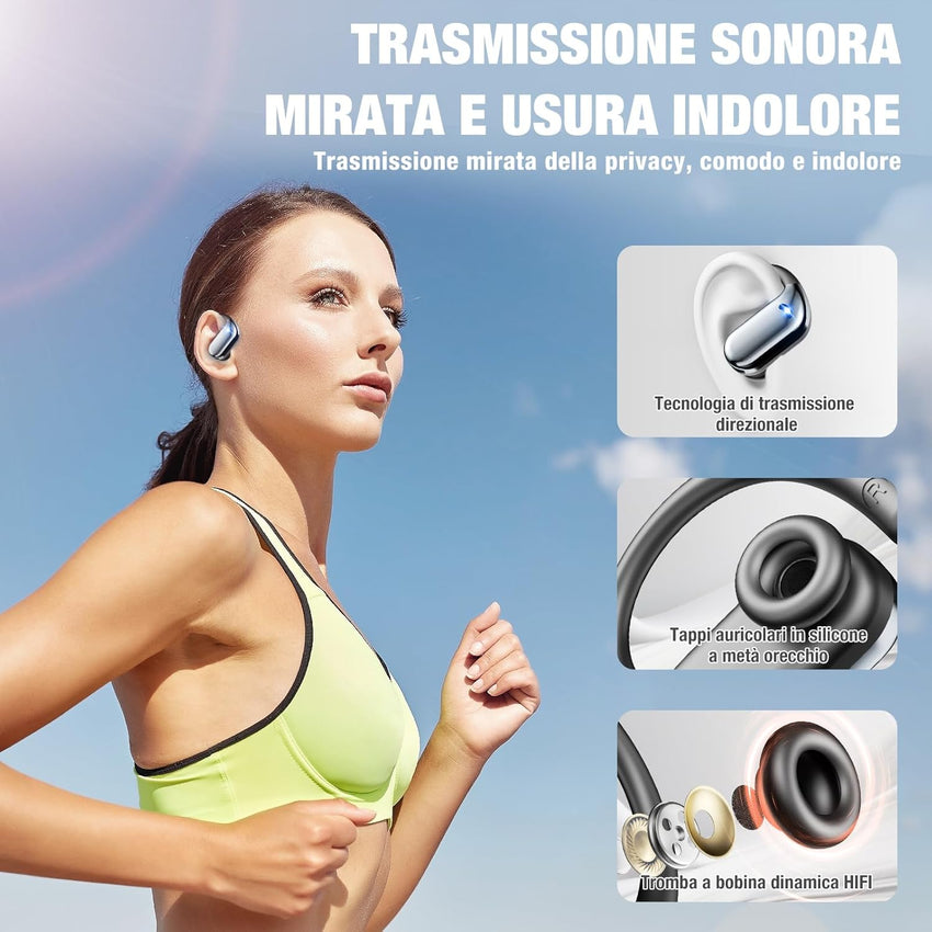 ELECGO Sport Wireless Earbuds with Earhooks, Bluetooth 5.4 Headphones with ENC and AI Noise Cancellation, Hi-Fi Audio 60H Dual LED Display, IP7 Waterproof for Sports, Compatible All Cell Phone/PC