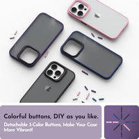 Niunisi Matte Compatible with iPhone 14 Pro Case with Screen Protector, Full Body Shockproof Case with Camera Protector Translucent Matte Protective Slim Phone Case 6.1 inch, Midnight Purple