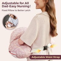 momcozy Nursing Pillow With Breastfeeding - Ergonomic Support & Original Security Fence to Baby' Safety - Making Breastfeeding Easy and Comfort for Mom & Baby - Removable Cotton Cover, Pink
