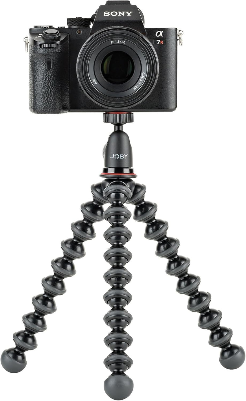 JOBY Vert 3K, L-Bracket for Photos and Videos, Combinable with GorillaPod 3K Kit, Table Tripod for Mirrorless and CSC Cameras, Vlogging Camera, YouTuber and Tik Toker Content Creation , Red