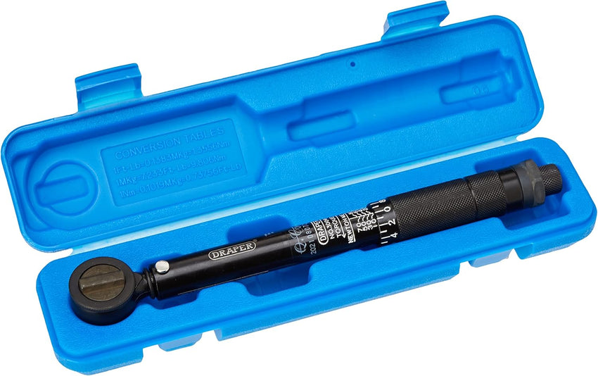 Draper Torque Wrench 3/8in Square Drive 10â80Nm Micrometer Reversible Blue 3/8in