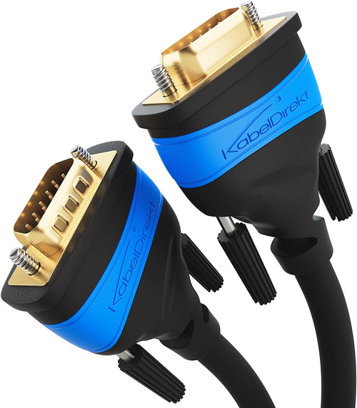 KabelDirekt VGA Cable - 0.5m - for Maximum Video Quality Thanks to High-Purity Copper Conductors (Full HD, monitor cable & VGA lead, Connects Computers to Screens/Projectors, 15-pin D-Sub)