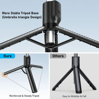 POWOMAO Selfie Stick Tripod with Fill Light,125cm Portable Telescopic Selfie Stick with Detachable Remote Control and Stable Tripod for iPhone/Samsung/Huawei/Smartphones