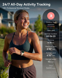 Quican Smart Watch 1.27in Round Bluetooth Call Fitness Tracker Beige