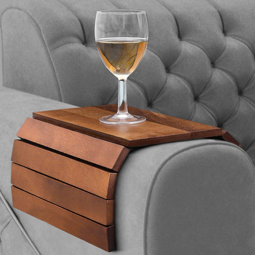 Foldable Sofa Arm Tray Acacia Wood Water & Scratch Resistant Ã¢ÂÂ 37.5 x 25cm