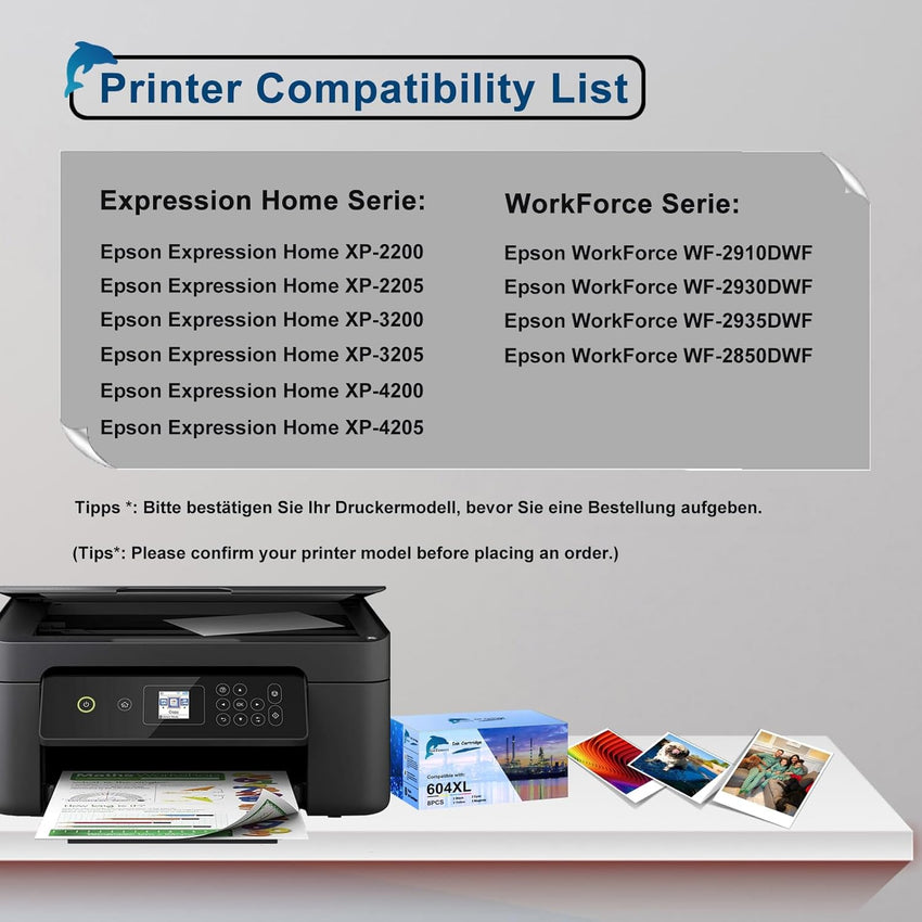 GoToners 604XL Ink Cartridges Multipack Replacement for Epson 604 Ink Cartridge Compatible for Epson XP2200 Workforce WF-2930 WF-2935 XP-2200 XP-3200 XP-4200 XP-2205 XP-4205