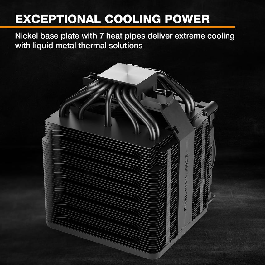 be quiet! Dark Rock Pro 5 CPU Air Cooler 7 Heat Pipes High Airflow Silent Fans Black