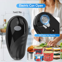 Electric Can Opener, Rechargeable and USB Cable Automatic Can Opener with One-Touch Operation,Safe for All Can Sizes Kitchen Gadget Can Openers for Seniors, Arthritis and Mum (Black)