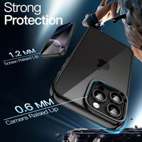 JETech Case for iPhone 16 Pro Max 6.9-Inch, Non-Yellowing Shockproof Phone Bumper Cover, Anti-Scratch Clear Back (Black)