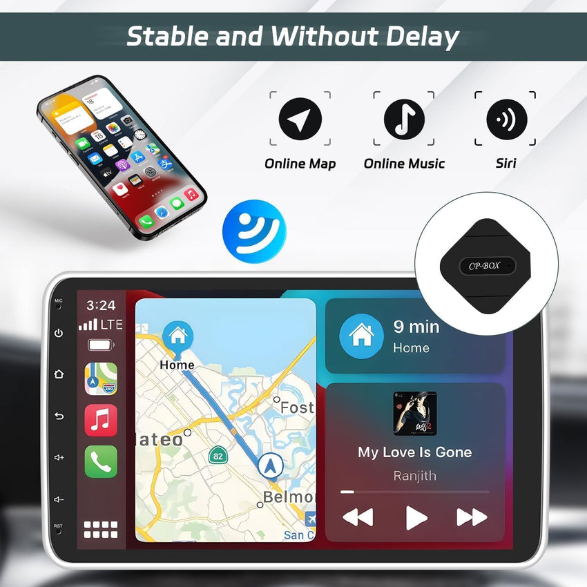 Wired to wireless CarPlay box, wireless CarPlay adapter, keeps the original CarPlay function