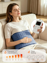Electric Back Heating Pad Adjustable Waist Belt 6 Temp 4 Timers Ergonomic Navy