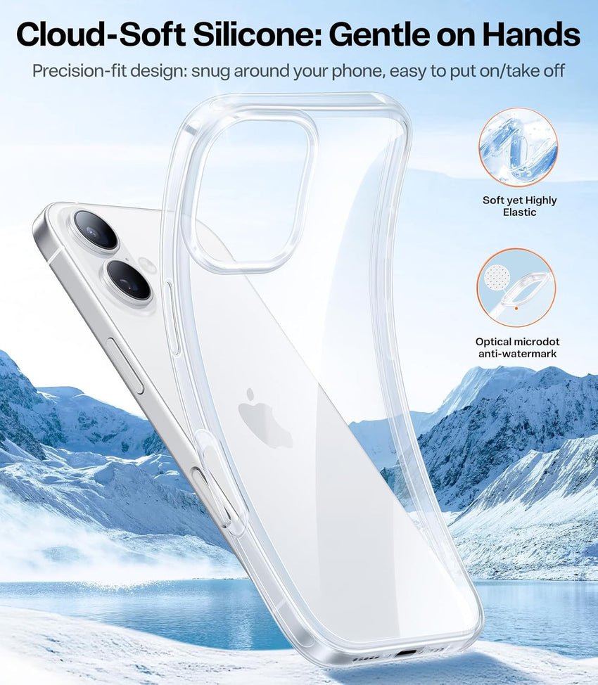 TORRAS Crystal Clear for iPhone 17 Case, NO.1 Anti-Yellowing Certified by RoHS [12FT Military-Grade Protection] Thin Slim Soft Case for iPhone 17 cover- Clear