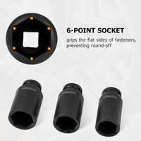 35pcs 1/2" Drive 6 Point 8-32mm Metric Deep Impact Socket Set Car Garage Tools