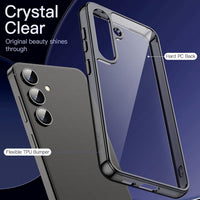 JETech 5 in 1 Case for Samsung Galaxy S24+ / S24 Plus 5G with 2-Pack Each Tempered Glass Screen Protector and Camera Lens Protector, Non-Yellowing Shockproof Bumper Phone Cover (Dark Blue)