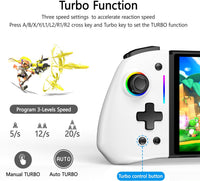 Wireless Pro Controller for Nintendo Switch Split-Design 8-RGB Adjustable Turbo For Switch