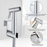 Portable Bidet Sprayer Kit,Stainless Steel Bidet Hand Shower for Bidet Toilet Shower with 2 Way Shower Diverter, 1.5m Shower Hose and Hand Shower Holder