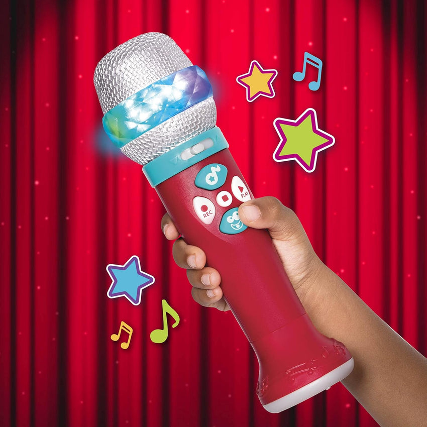 Battat - Toy Karaoke Mic - Light - Up & Voicechanging Microphone - Record & Playback - Sing - Along With Bluetooth - 3+ Years- Musical Light Show Microphone