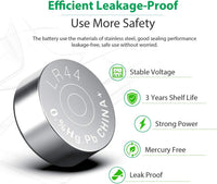 LiCB 10 PCS LR44 AG13 357 303 SR44 Battery 1.5V Button Coin Cell Batteries,Used in Many Small Electronics, Watch, Calculators, Toys